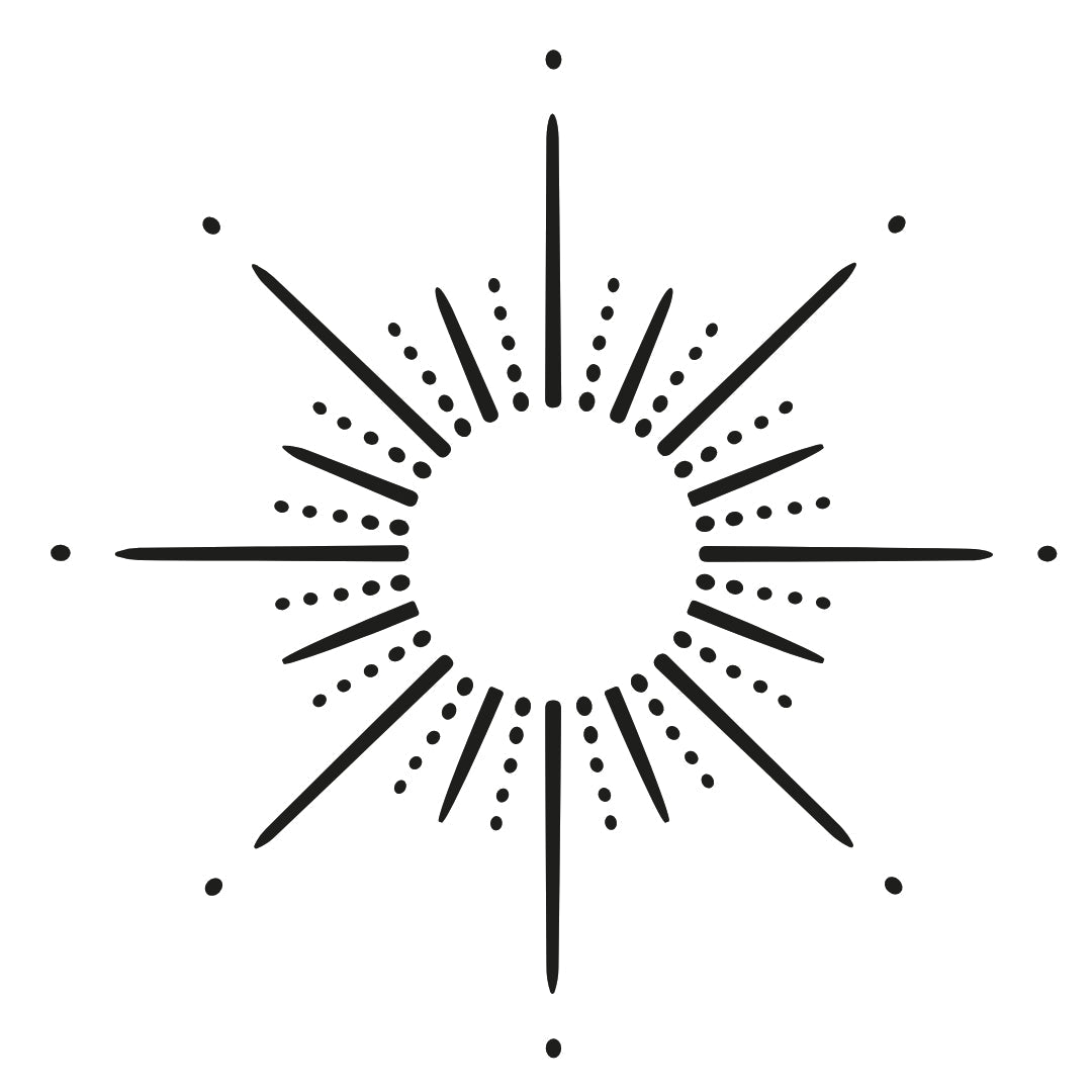 Radiant Star Dotwork Temporary Tattoo - 2 | Temporalis
