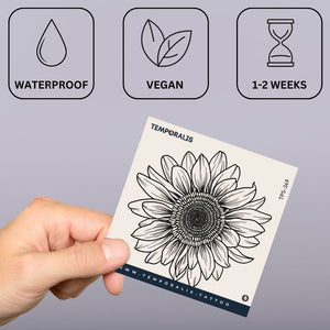 Radiant Sunflower Bloom 3 - Temporalis® - Tatuaggio temporaneo
