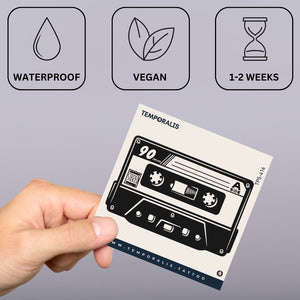 Retro Cassette A - Lato 3 - Temporalis® - Tatuaggio temporaneo