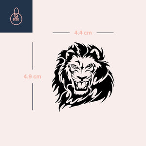 Roaring lion head temporary tattoo - 4 | Temporalis