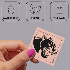 Roaring panther head temporary tattoo - 3 | Temporalis