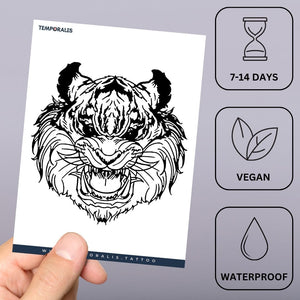 Roaring Tiger Head Tattoo - 3 | Temporalis