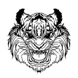 Roaring Tiger Head Tattoo - 2 | Temporalis