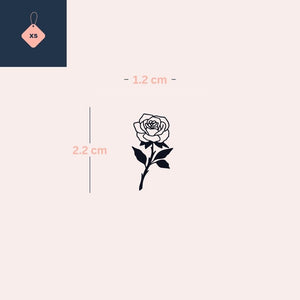Rose temporary tattoo with stem and leaves - 4 | Temporalis