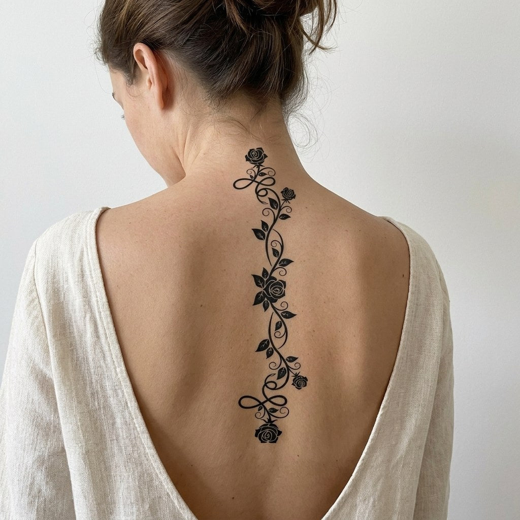 Rose Vine Garland Tattoo - 1 | Temporalis