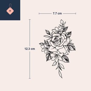 Rose & Wildflowers Tattoo - 4 | Temporalis