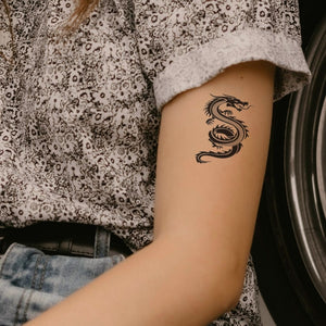 S - shaped tribal dragon temporary tattoo - 1 | Temporalis