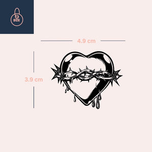 Sacred Heart temporary tattoo with crown of thorns - 4 | Temporalis