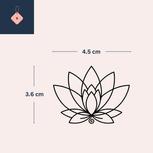 Heiliger Lotus Umriss 3 - Temporalis® - Temporäres Tattoo