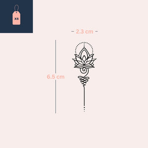 Lótus Sagrado 3 - Temporalis® - Tatuagem temporária