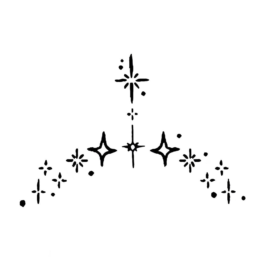 Scattered Star Sparkle Tattoo - 2 | Temporalis