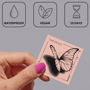 Silhueta de Borboleta 3 - Temporalis® - Tatuagem temporária