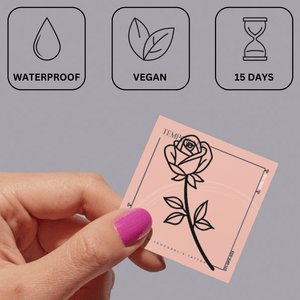 Rosa a stelo singolo 3 - Temporalis® - Tatuaggio temporaneo
