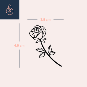 Rosa a stelo singolo 4 - Temporalis® - Tatuaggio temporaneo