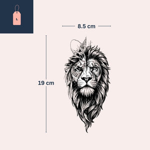 Sketch - Style Lion Temporary Tattoo - 4 | Temporalis