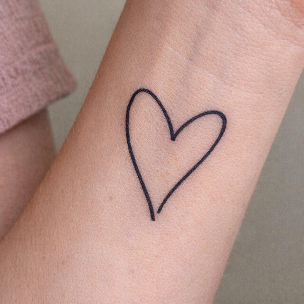 Sketched Heart Tattoo - 1 | Temporalis
