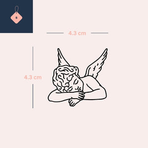 Sleeping angel fine line temporary tattoo - 4 | Temporalis