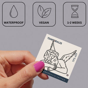 Ángel Durmiente 2 - Temporalis® - Tatuaje temporal