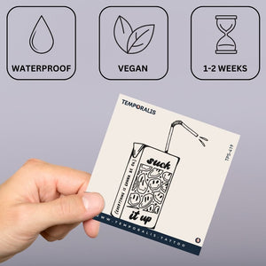 Smiling Juice Box 3 - Temporalis® - Tijdelijke tatoeage