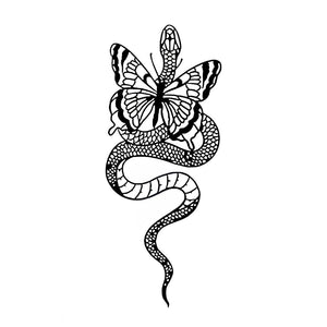 Snake and Butterfly Tattoo - 2 | Temporalis