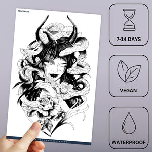 Snake Goddess Tattoo - 3 | Temporalis