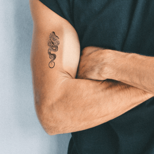 Wąż z kwiatami 1 - Temporalis® - Tatuaż tymczasowy