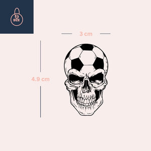 Soccer ball skull temporary tattoo 3 - Temporalis
