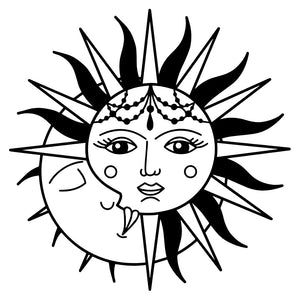 Sun & Moon Shared Face Temporary Tattoo - 2 | Temporalis
