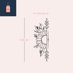Sunflower sunrise temporary tattoo - 4 | Temporalis