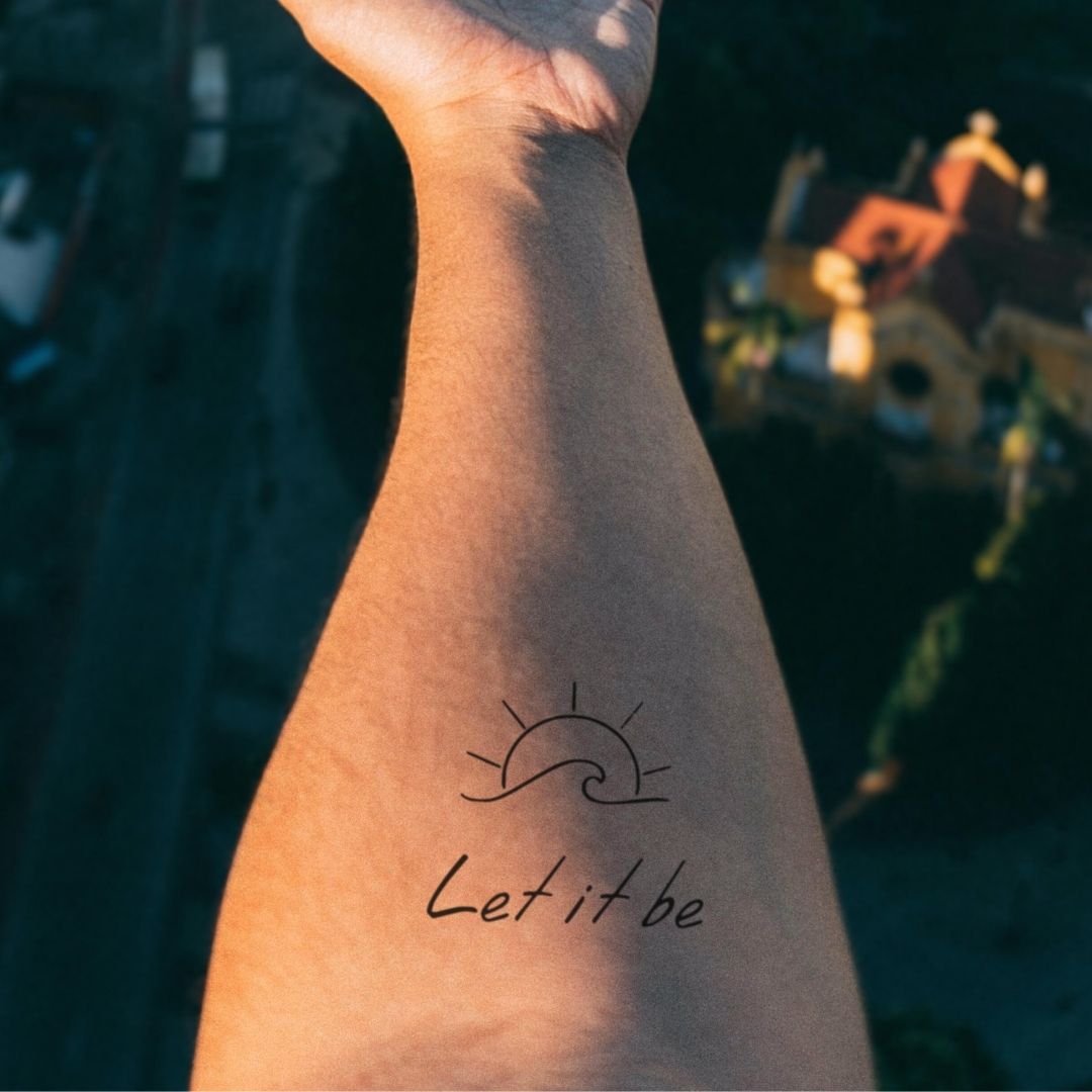 Sunrise & wave 'Let it be' temporary tattoo - 1 | Temporalis
