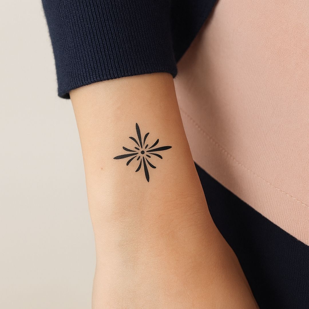 Symmetrical Star Temporary Tattoo - 1 | Temporalis