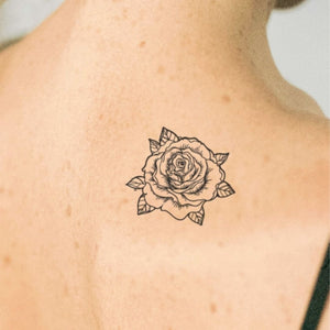 Temporary rose tattoo with leaves - 1 | Temporalis