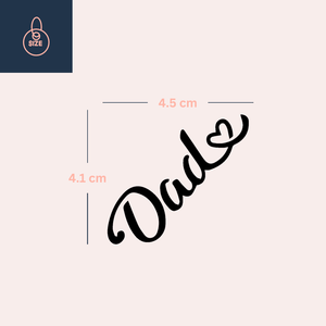Tekst "Dad♡" med hjerte 3 - Temporalis® - Midlertidig tatovering