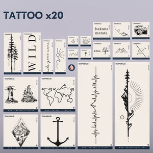 The adventurer - Premium tattoo box, for men (20 tattoos) 1 - Temporalis