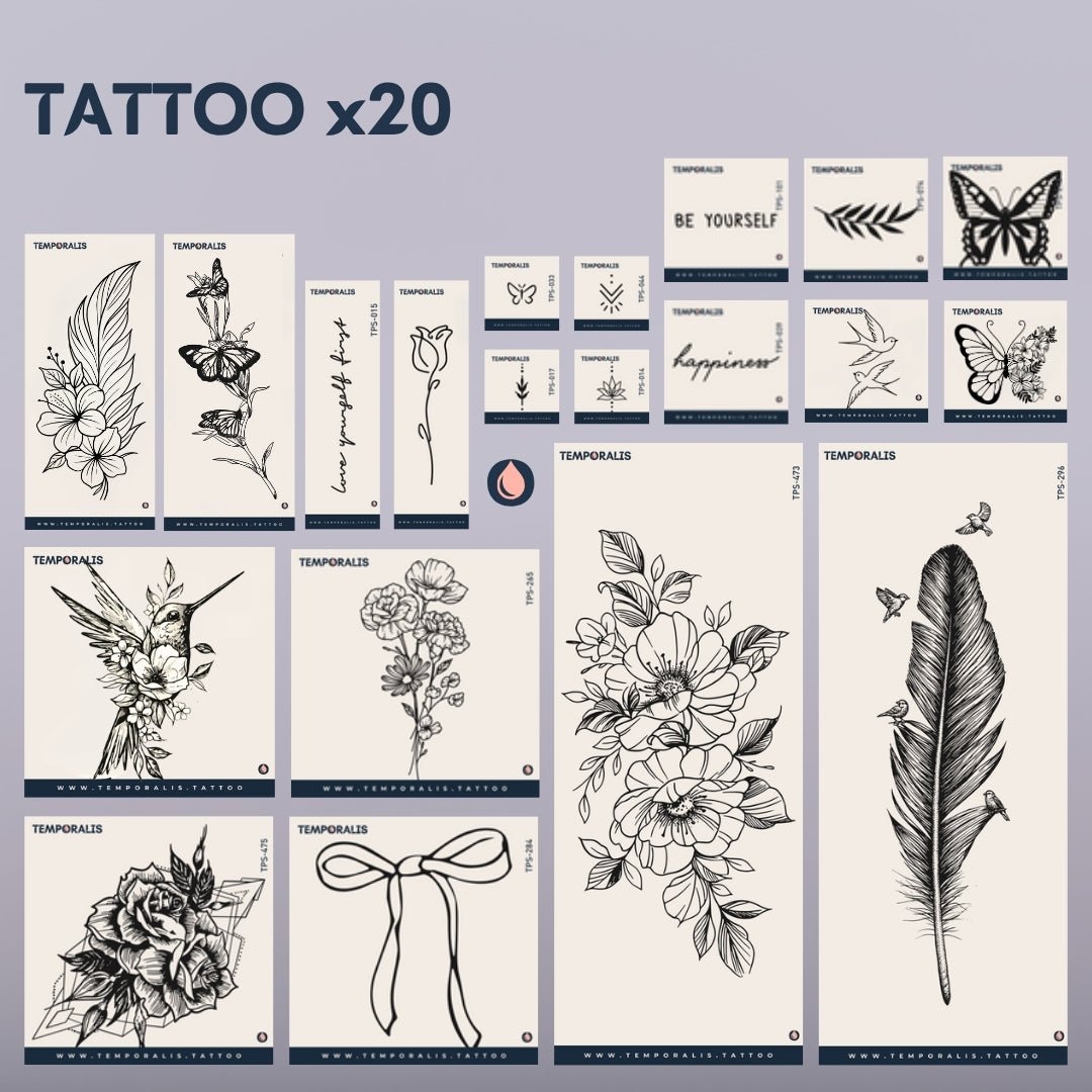 The delicate - Premium tattoo box, for women (20 tattoos) 1 - Temporalis