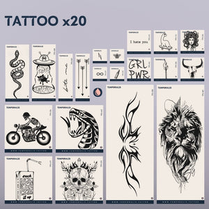 The rebel - Premium tattoo box, per donna (20 tatuaggi) 1 - Temporalis® - Tatuaggio temporaneo