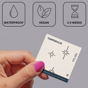 Three geometric stars temporary tattoo - 3 | Temporalis