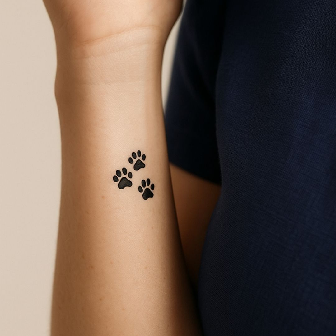 Three Paw Prints Temporary Tattoo - 1 | Temporalis