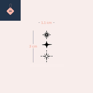 Three stacked stars temporary tattoo - 4 | Temporalis