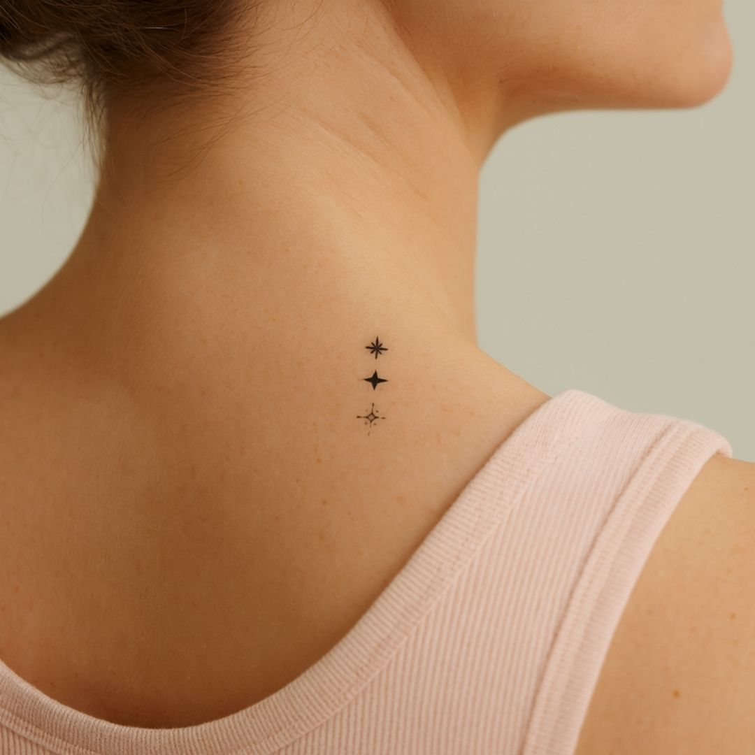 Three stacked stars temporary tattoo - 1 | Temporalis