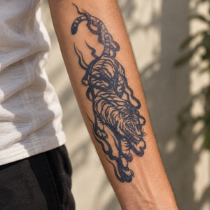 Tiger in Flames Tattoo - 1 | Temporalis