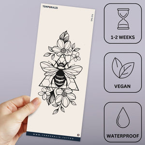 Triangolo Floreale a Nido d'Ape 3 - Temporalis® - Tatuaggio temporaneo