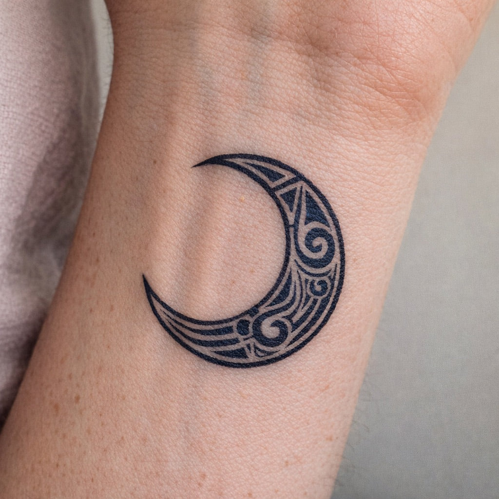 Tribal Crescent Moon Tattoo - 1 | Temporalis