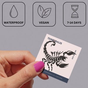 Tribal Scorpion Temporary Tattoo - 3 | Temporalis