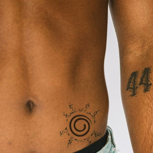 Tribal Spiral Sun Temporary Tattoo - 1 | Temporalis