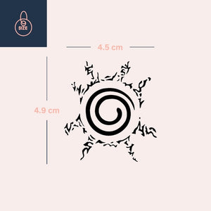 Tribal Spiral Sun Temporary Tattoo - 4 | Temporalis