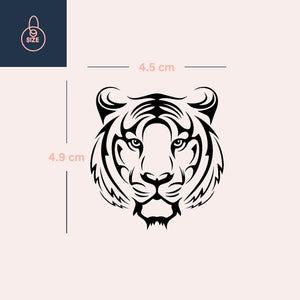 Tribal tiger head temporary tattoo - 4 | Temporalis