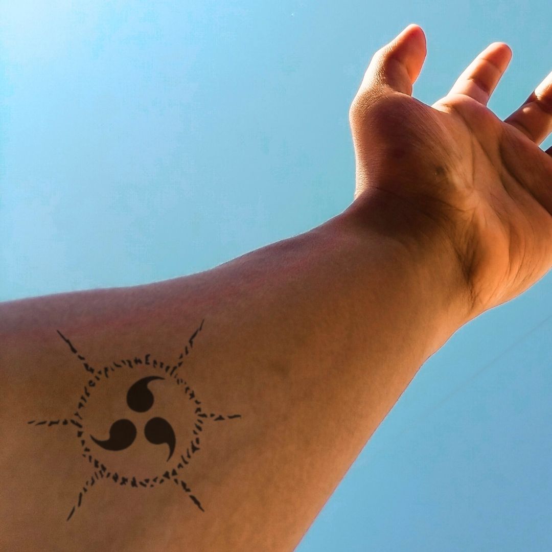 Tribal triskelion temporary tattoo - 1 | Temporalis