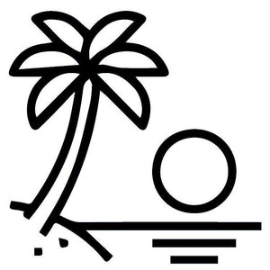 Tropical beach temporary tattoo with palm tree and sun - 2 | Temporalis