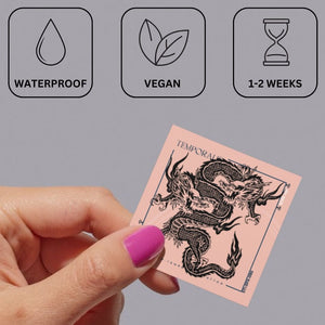 Två realistiska drakar 3 - Temporalis® - Tillfällig tatuering